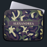 Housse Pour Ordinateur Portable Camouflage militaire moderne Camo vert Personnalis<br><div class="desc">Camouflage militaire moderne Camo vert Personnalisez Portable Sleeve est idéal pour tenir votre précieux ordinateur avec style. Il a un look militaire merveilleux pour ceux qui ont servi notre pays ou tout comme le camouflage. Personnalisez avec votre nom. Aussi grand à donner comme un cadeau.</div>
