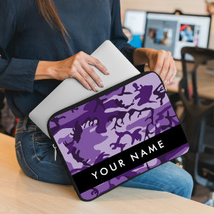Housse Pour Ordinateur Portable Camouflage Violet Personnalisez Votre Nom