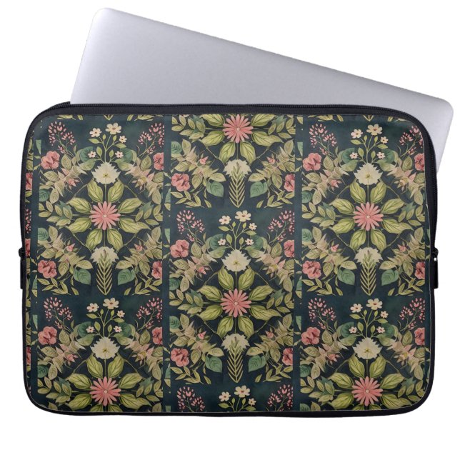 Housse Pour Ordinateur Portable campagne folklorique damassée (Devant)
