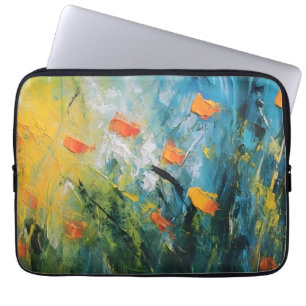 Housse Pour Ordinateur Portable Campanules – Prairie florale abstraite en mouvemen