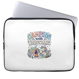 Housse Pour Ordinateur Portable Camping de licorne avec autocollant Kawaii de lico