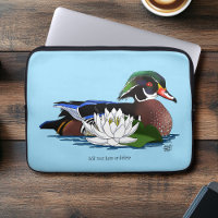Canard en bois coloré nénuphar faune bleu