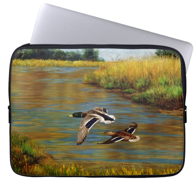 Housse Pour Ordinateur Portable Canards-Majards Survolant L'Étang (Devant)