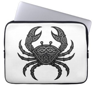 Housse Pour Ordinateur Portable Cancer — Encre Hantée Zodiaque Crabe