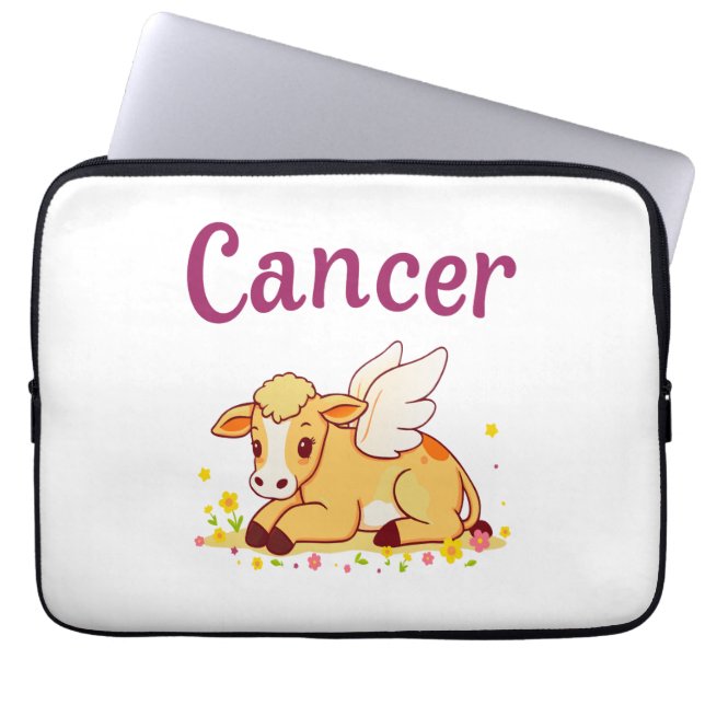 Housse Pour Ordinateur Portable Cancer Vache zodiaque, Cancer mignon (Devant)