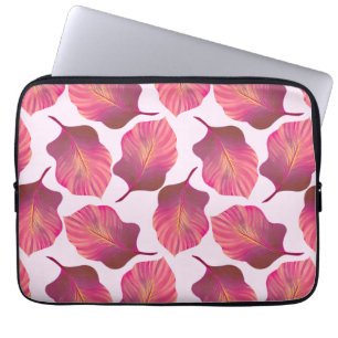 Housse Pour Ordinateur Portable Canna Tropicanna Feuilles en rose