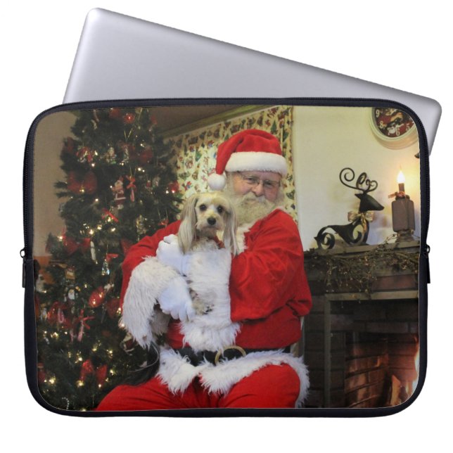 Housse Pour Ordinateur Portable Caoutchouteux et Père Noël (Devant)