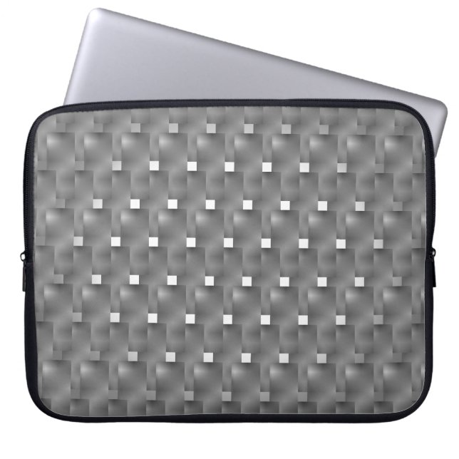 Housse Pour Ordinateur Portable Capa de Laptop, quadrados brancos e placas cinza (Devant)