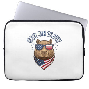 Housse Pour Ordinateur Portable Capy 4 juillet Conception vectorielle de capybara