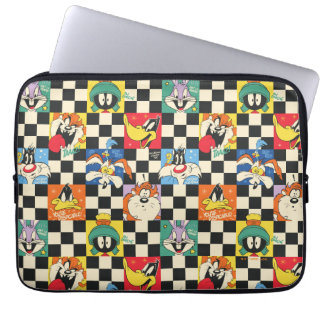 Housse Pour Ordinateur Portable Caractères LOONEY TUNES™ sur Checker noir et blanc