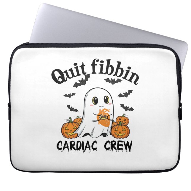 Housse Pour Ordinateur Portable Cardiac Crew Funny Boo-Ghost Citrouille (Devant)