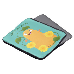 Housse Pour Ordinateur Portable Caricature citrouille gourde en beuret joyeux
