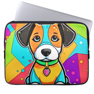 Housse Pour Ordinateur Portable Caricature colorée Art Chiot Imprimer