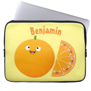 Housse Pour Ordinateur Portable Caricature d'agrumes d'orange