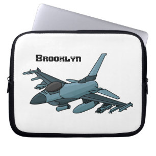 Housse Pour Ordinateur Portable Caricature d'avion de chasse militaire