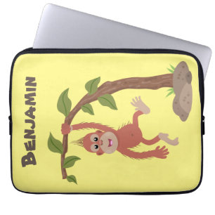 Housse Pour Ordinateur Portable Caricature de bébé orangoutan joyeux