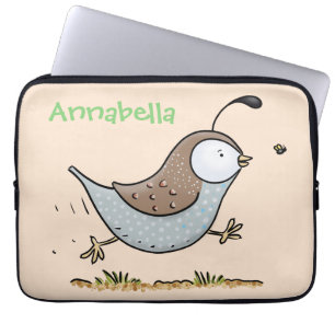 Housse Pour Ordinateur Portable Caricature de caille californienne joli