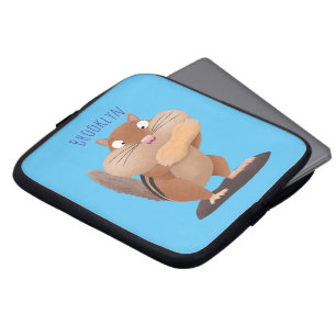 Housse Pour Ordinateur Portable Caricature de chipmunk à grosses joues mignonnes