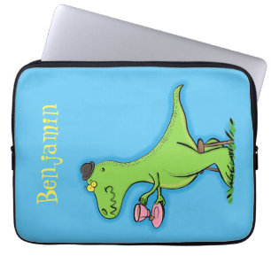 Housse Pour Ordinateur Portable Caricature de dinosaure vert t rex