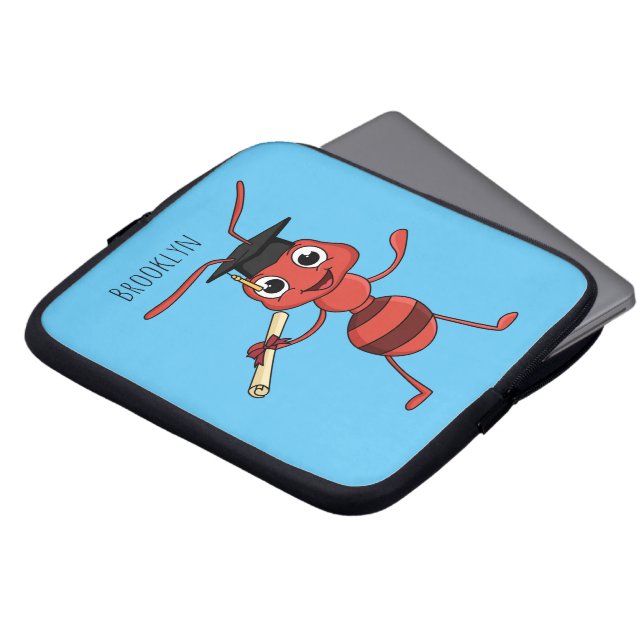 Housse Pour Ordinateur Portable Caricature de fourmi rouge joyeux (Devant haut)