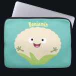 Housse Pour Ordinateur Portable Caricature de légume de chou-fleur joyeux<br><div class="desc">Ce joli chou-fleur est plein de plaisir végétal! Dessiné dans un joyeux style de dessin animé pour les amateurs de légumes !</div>