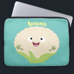 Housse Pour Ordinateur Portable Caricature de légume de chou-fleur joyeux<br><div class="desc">Ce joli chou-fleur est plein de plaisir végétal! Dessiné dans un joyeux style de dessin animé pour les amateurs de légumes !</div>