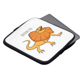 Housse Pour Ordinateur Portable Caricature de lézard à col frisé orange