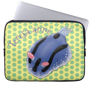 Housse Pour Ordinateur Portable Caricature de nudibranche bleu mignon
