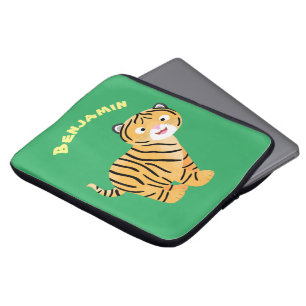 Housse Pour Ordinateur Portable Caricature de petit tigre joyeux