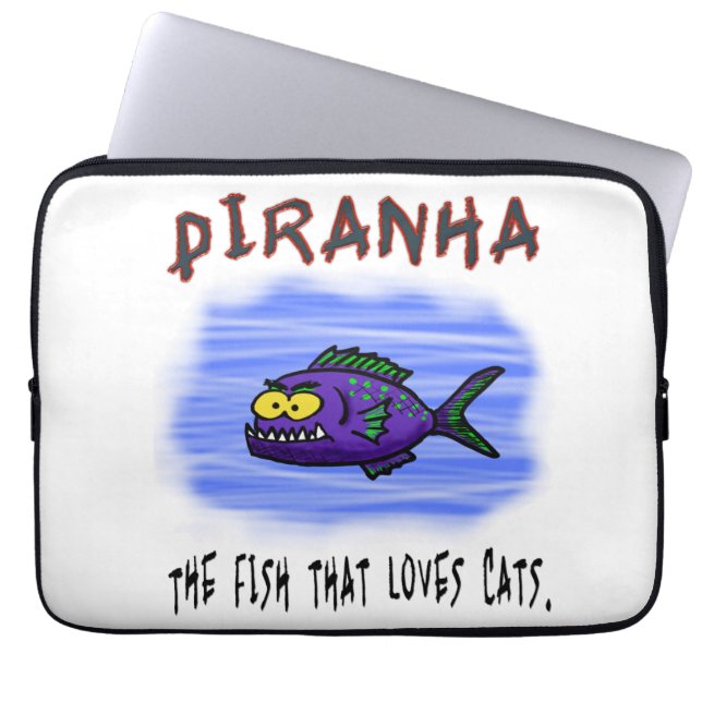 Housse Pour Ordinateur Portable Caricature de poisson de Piranha (Devant)