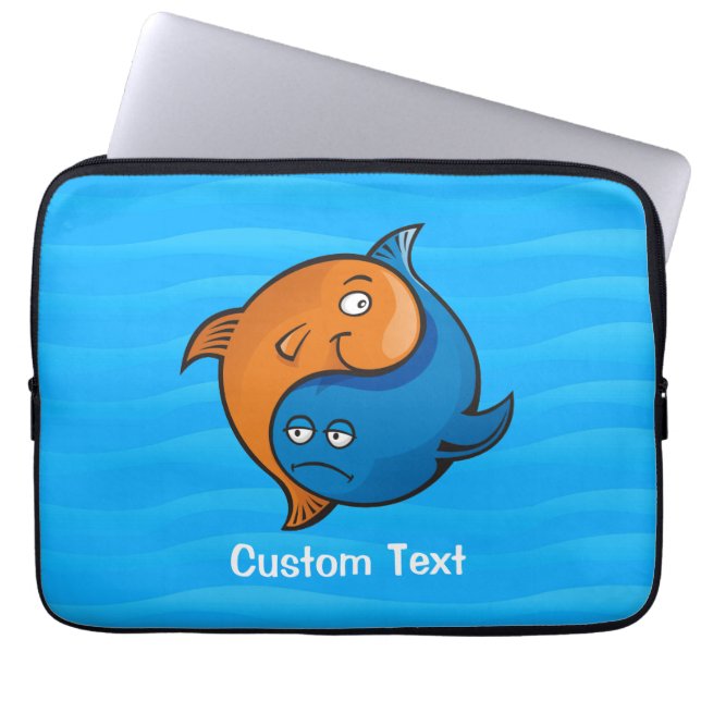 Housse Pour Ordinateur Portable Caricature de poisson Yin Yang (Devant)