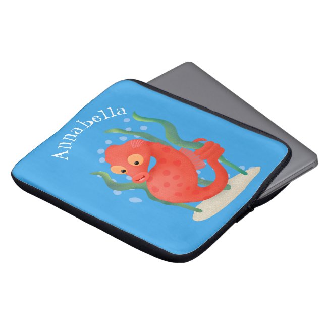 Housse Pour Ordinateur Portable Caricature d'hippocampe pygmée (Devant haut)