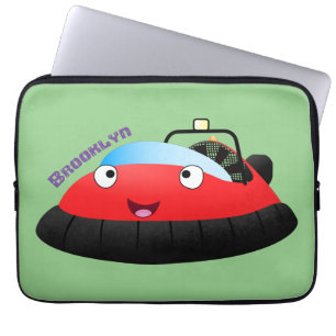 Housse Pour Ordinateur Portable Caricature d'hovercraft rouge joyeux