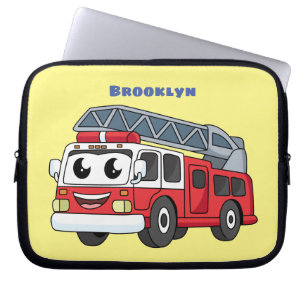 Housse Pour Ordinateur Portable Caricature du moteur de feu joyeux