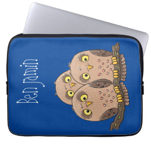 Housse Pour Ordinateur Portable Caricature en trio de chouette