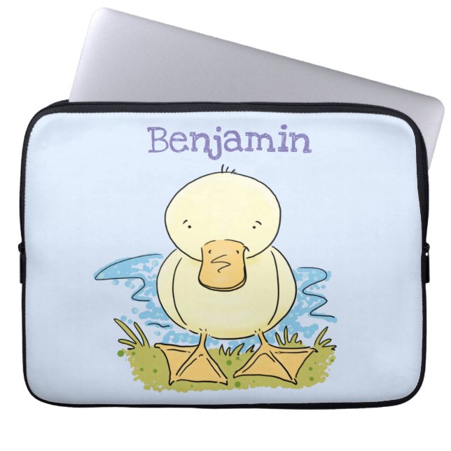 Housse Pour Ordinateur Portable Caricature jaune mignon pour canard bébé (Devant)