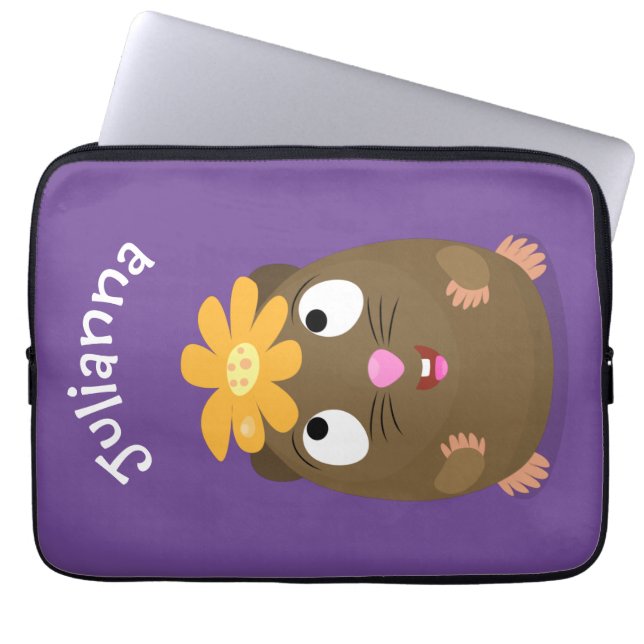 Housse Pour Ordinateur Portable Caricature joyeuse de cobaye mignonne (Devant)