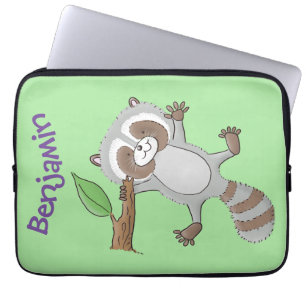 Housse Pour Ordinateur Portable Caricature pour bébé au raton laveur joyeux