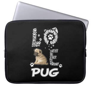 Housse Pour Ordinateur Portable Carlin chien Flower Lover