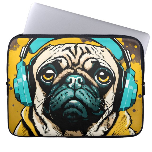 Housse Pour Ordinateur Portable Carlin portant un casque (Devant)