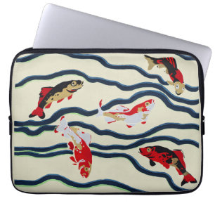 Housse Pour Ordinateur Portable Carpe de décoration marine colorée Art déco