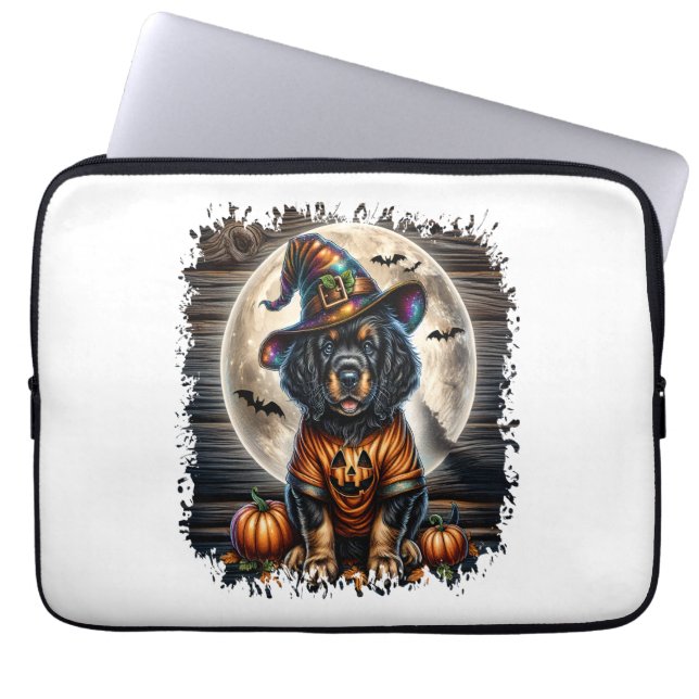 Housse Pour Ordinateur Portable Carré de l'Halloween de Setter Dog (Devant)