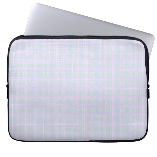 Housse Pour Ordinateur Portable Carreaux Bleu Prairie (Devant)