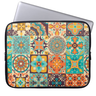 Housse Pour Ordinateur Portable Carreaux colorés Azulejos. portugais traditionnel 