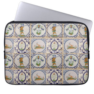 Housse Pour Ordinateur Portable Carreaux de Delft hollandais vintage Art de la pot