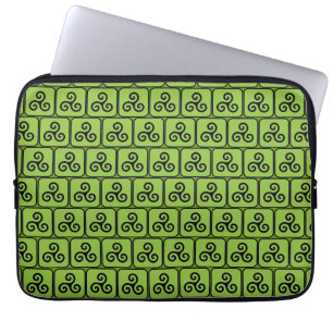 Housse Pour Ordinateur Portable Carrelage de Triskele Celtique Vert