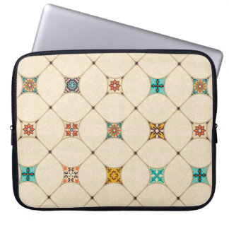 Housse Pour Ordinateur Portable Carrelage en mosaïque colorée avec Islam, Arabi
