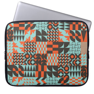 Housse Pour Ordinateur Portable Carrelage géométrique en mosaïque, motif élégant s