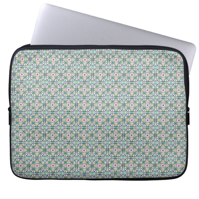 Housse Pour Ordinateur Portable Carrelage rose et bleu (Devant)