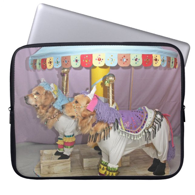 Housse Pour Ordinateur Portable Carrousel de golden retriever (Devant)